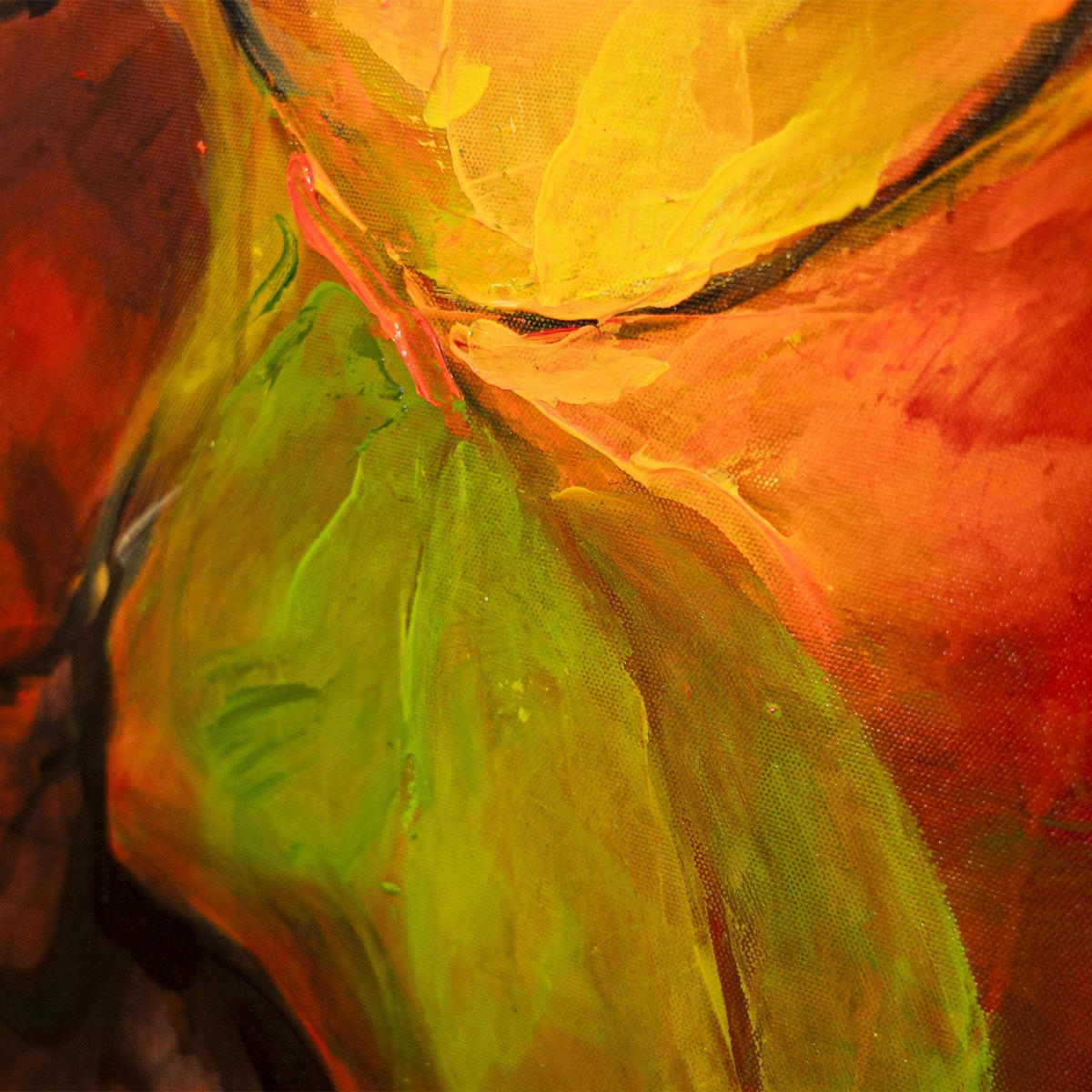 GEMÄLDE Herbsttanz Schattenfugenrahmen Eichefarben 60x40 cm - Eichefarben, Holz (60/40cm) - YS-art gallery