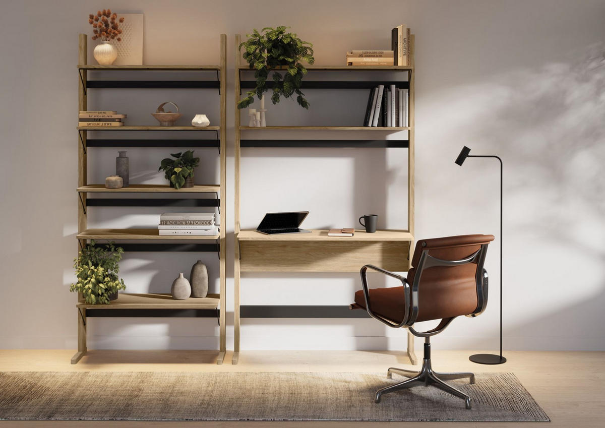 SCHREIBTISCH Ollie Eichenholzoptik /Greige 131 cm - Kaschmir/Eichefarben, Holzwerkstoff (56/131/77cm) - Selsey