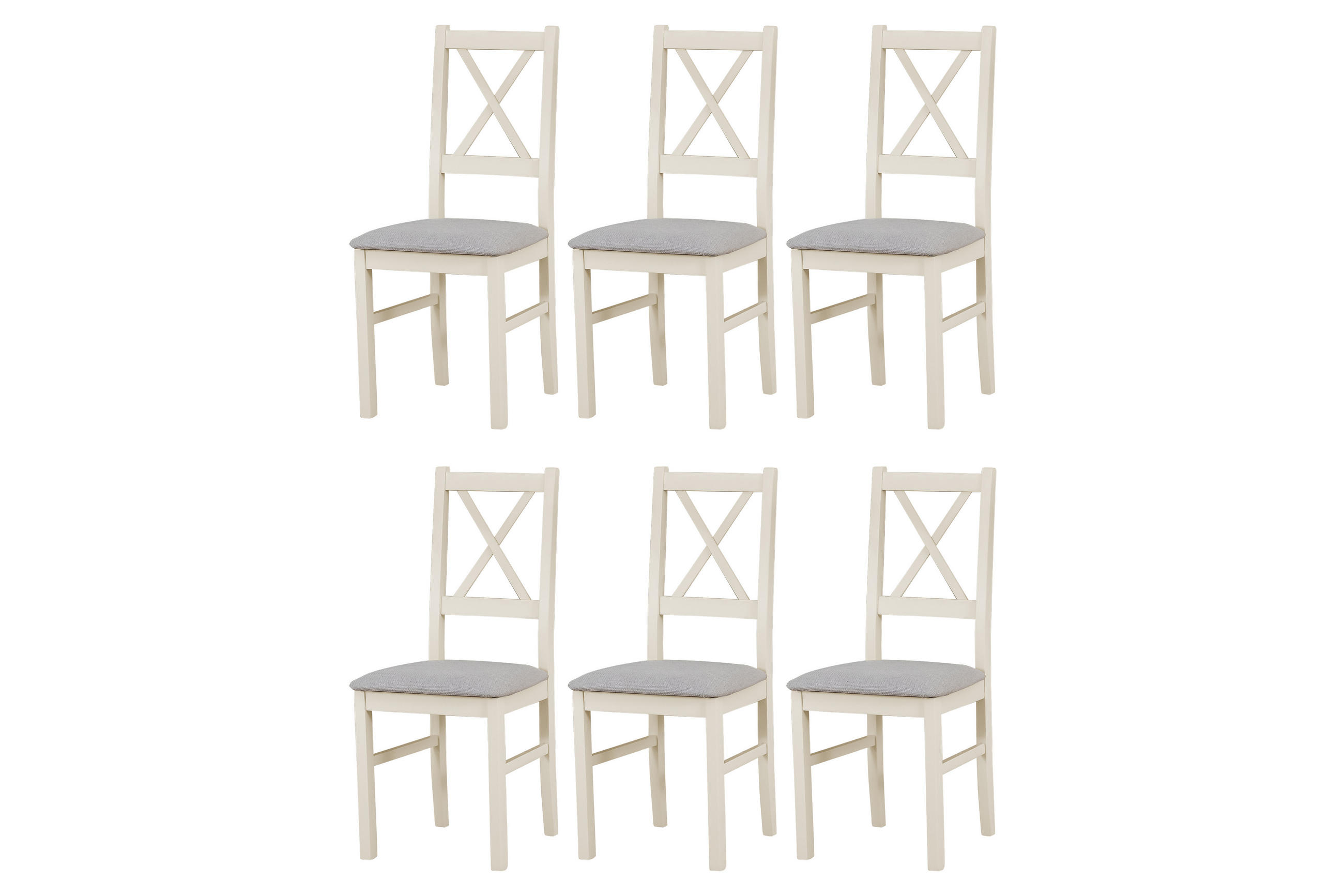 STUHL Nilo 10 (6er Set) - Grau/Cappuccino, Holz (43/94/40cm) - Leaf Design