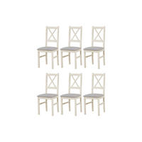 STUHL Nilo 10 (6er Set) - Grau/Cappuccino, Holz (43/94/40cm) - Leaf Design