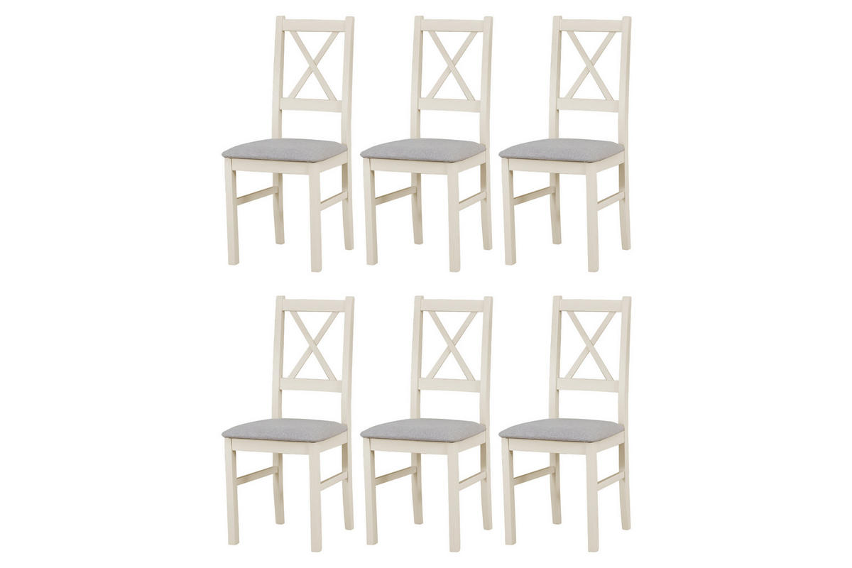 STUHL Nilo 10 (6er Set) - Grau/Cappuccino, Holz (43/94/40cm) - Leaf Design