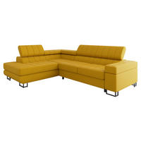 ECKSOFA Laris Premium, Seite: Links - Gelb/Schwarz, Holz/Textil (271/203cm) - MIRJAN24