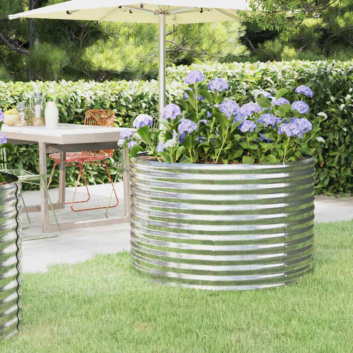 HOCHBEET Verzinkter Stahl 100x100x68 cm Silbern - Silberfarben, Metall (100/68/100cm)