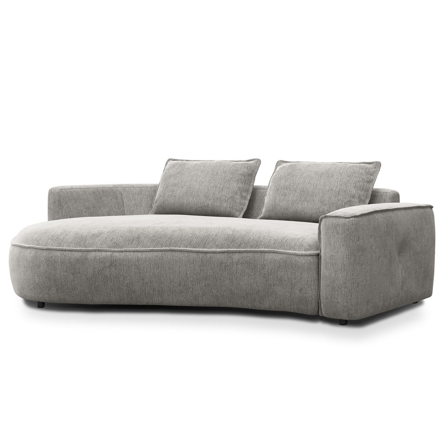 2,5-SITZER SOFA - Hellgrau/Schwarz, Kunststoff/Textil (217/82/146cm) - home24