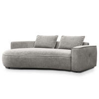 2,5-SITZER SOFA - Hellgrau/Schwarz, Kunststoff/Textil (217/82/146cm) - home24