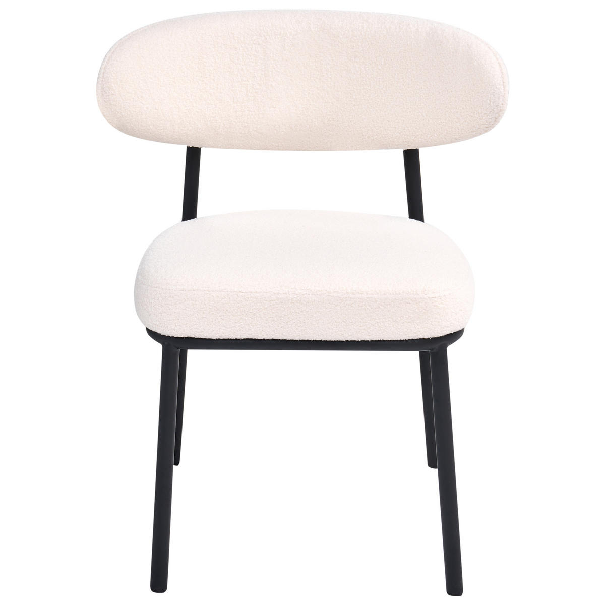 ESSZIMMERSTUHL 2er Set Bouclé Cremeweiß Winton - Creme, Textil (61/78/54cm) - Beliani