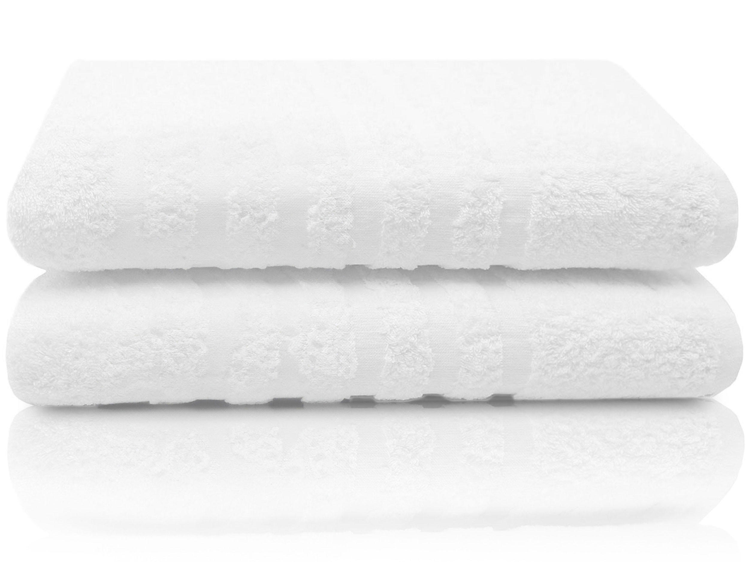 BADETUCH, 2er-Set, 100% Baumwolle, Weiß - Weiß, Textil (100/150cm) - Zollner
