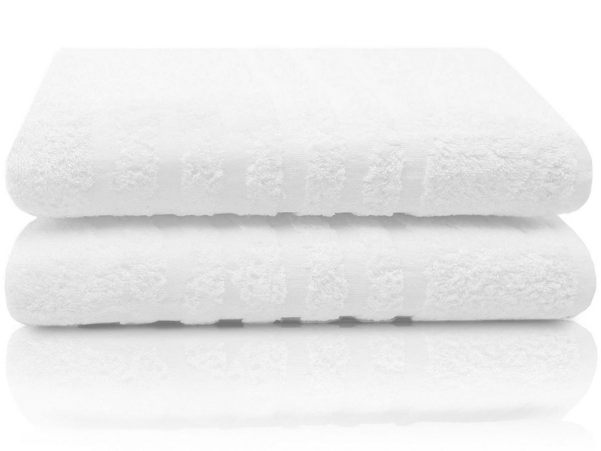 BADETUCH, 2er-Set, 100% Baumwolle, Weiß - Weiß, Textil (100/150cm) - Zollner