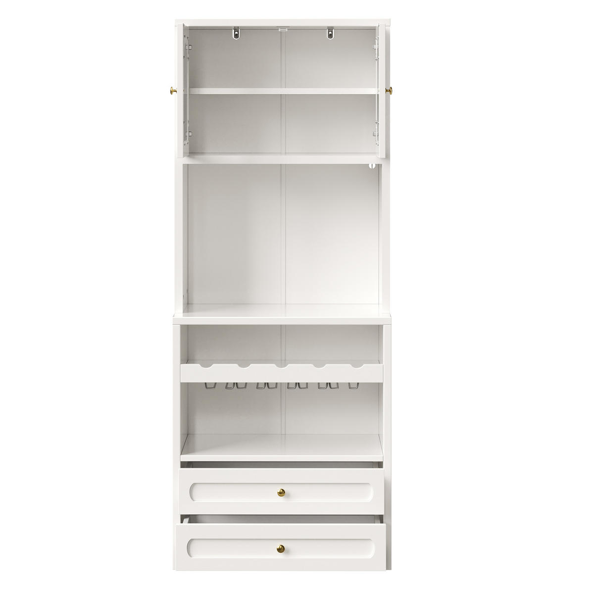 BUFFET DE-38477 70/40/180 cm mit LED-Beleuchtung Weiß - Weiß, Holzwerkstoff (70/180/40cm) - ComfortXL