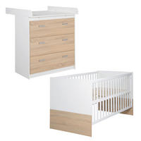 BABYZIMMER-SET Gabriella, mit schmaler Wickelkommode, 2-teilig - Multicolor, Holzwerkstoff (76/80/142cm) - Roba