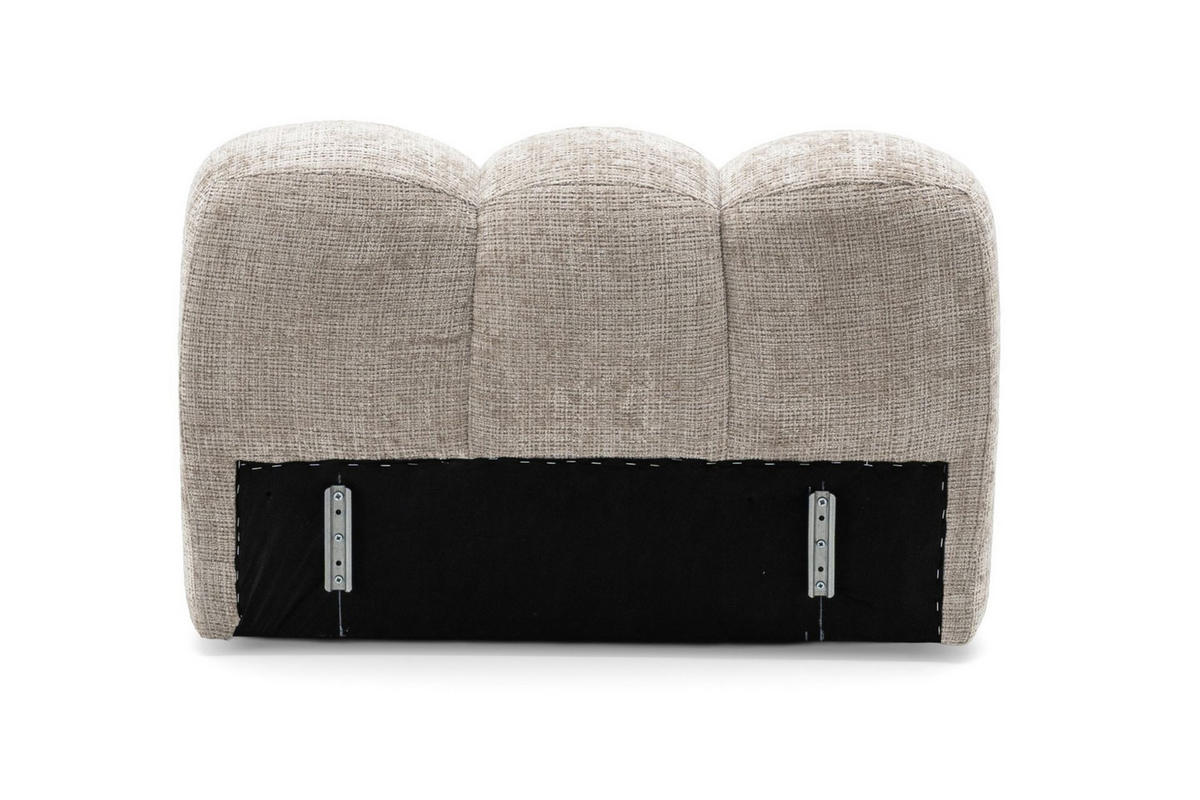 2-SITZER modulares Sofa VEER, Breite 213 cm Chenille Webstoff Beige - Beige/Schwarz, Holz/Kunststoff (213/75/95cm) - Muffo