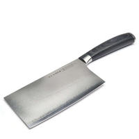 MESSER Damast Hackmesser 16 cm Pakkaholz - Schwarz, Metall (29.5cm) - KLAMER