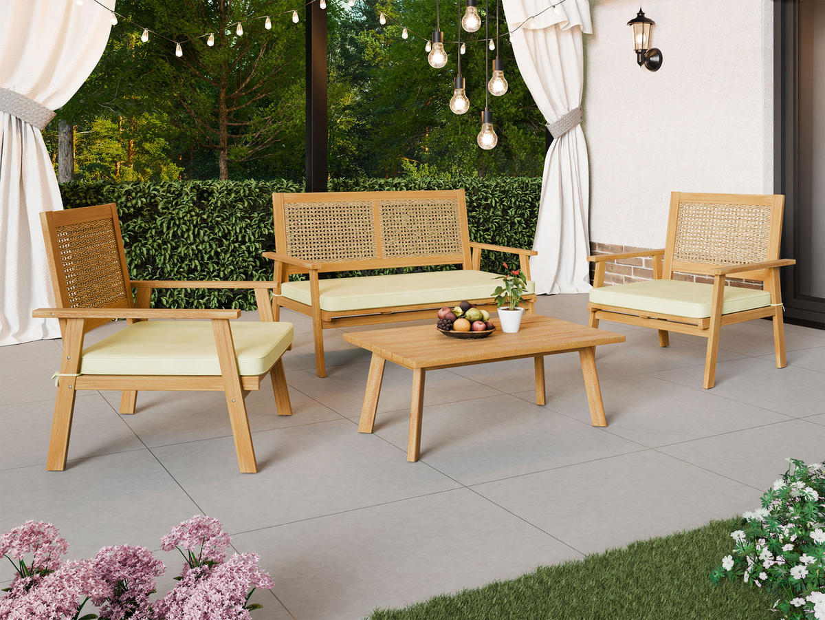 GARTENSET Tritante - Creme/Naturfarben, Holz - MIRJAN24