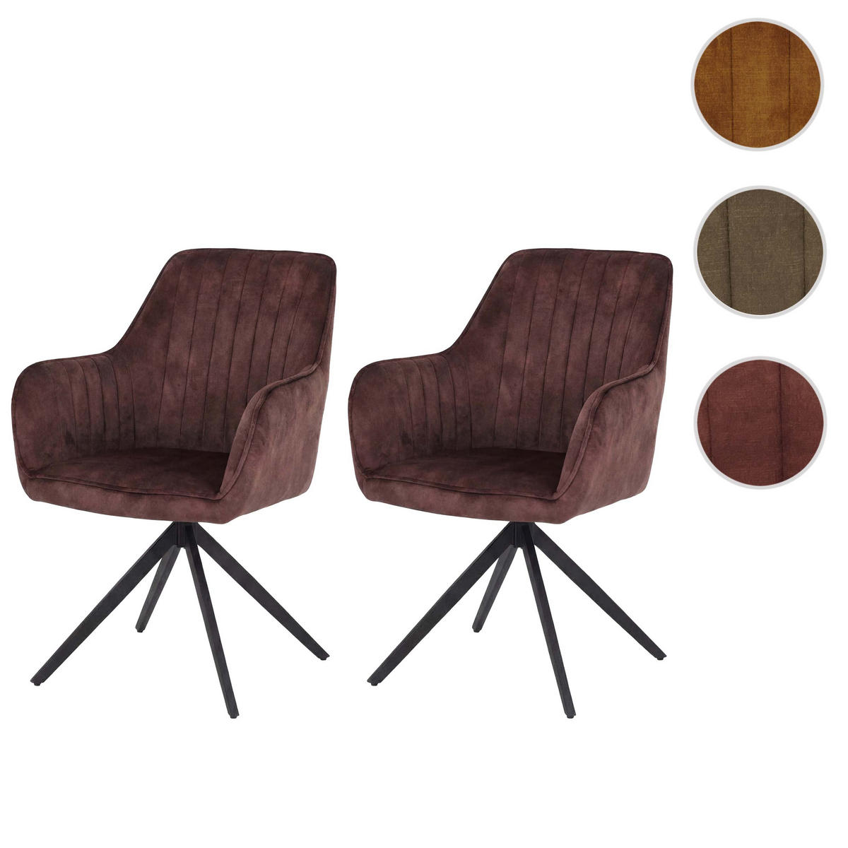 ESSZIMMERSTUHL Braun 2er-Set - Braun, Textil (57/85/60cm) - MCW