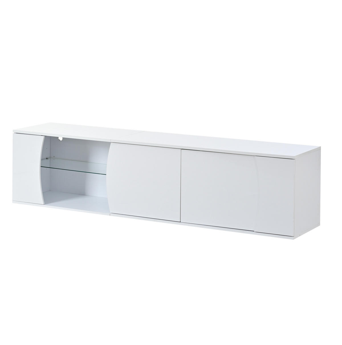 TV-ELEMENT mit 3 Türen und LED 180 x 40 x 45 cm Weiß - Weiß, Holzwerkstoff (40/45/180cm) - Beauniv