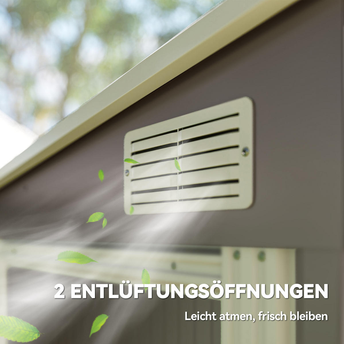 GERÄTEHAUS 2,81m² 154x206,5x181 cm mit Pultdach Fundament - Hellgrau, Metall (206.5/181/154cm) - Outsunny