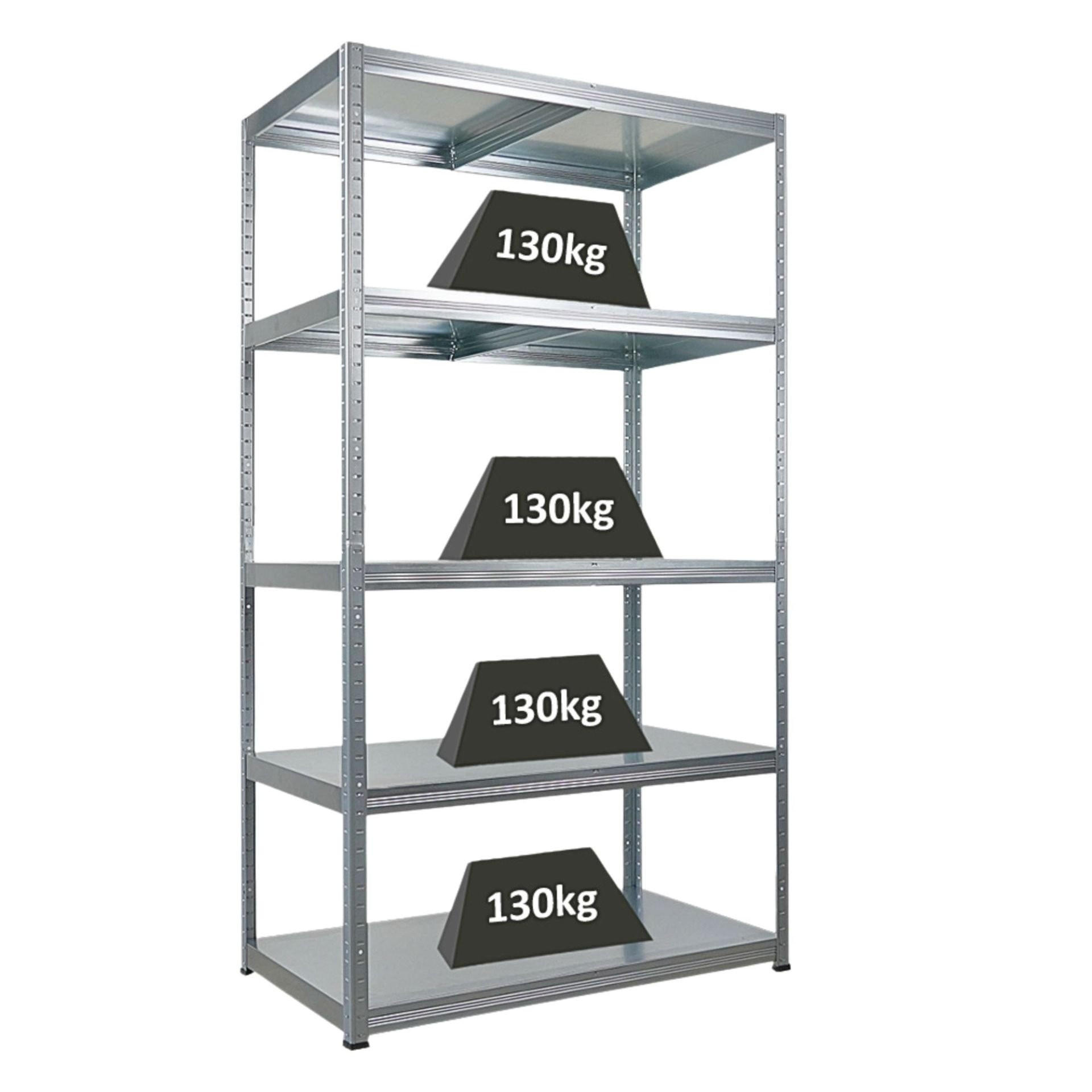 SCHWERLASTREGAL Steel Eagle 180x100x60cm Fachlast 130kg Verzinkt - Silberfarben, Metall (100/180/60cm) - PROREGAL