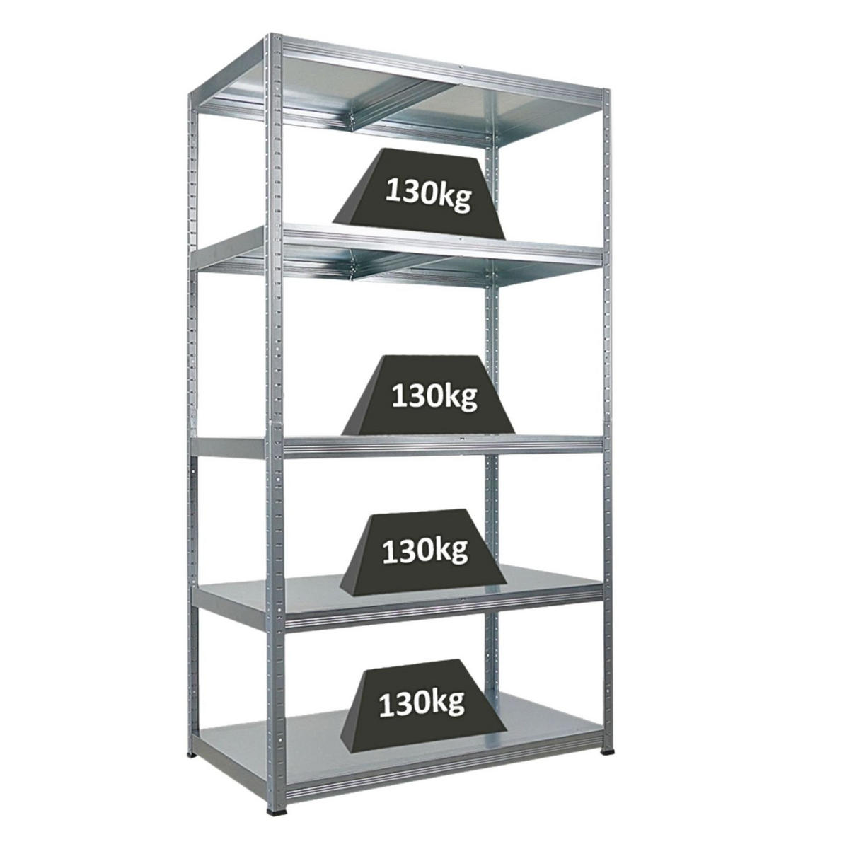 SCHWERLASTREGAL Steel Eagle 180x100x60cm Fachlast 130kg Verzinkt - Silberfarben, Metall (100/180/60cm) - PROREGAL