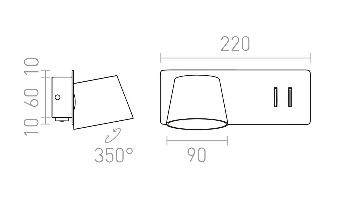 DECKENLEUCHTE AMADEUS Weiß 6 W - Weiß, Metall (22/9/8cm) - Rendl