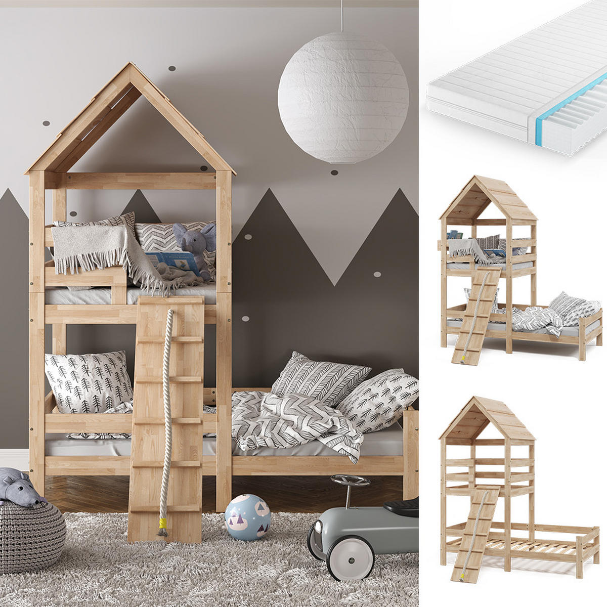 DOMÁCA POSTEĽ Teddy Hnedá - prírodná farba, drevo (90/200cm) - VitaliSpa