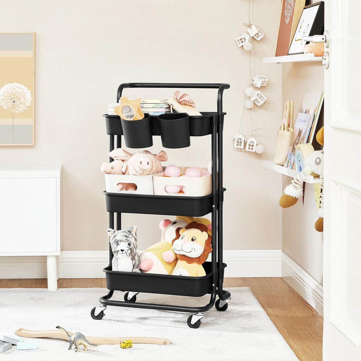 ROLLWAGEN - Schwarz, Kunststoff (33.5/87/41.6cm) - Hansiro