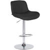 BARHOCKER Stoff schwarz - Chromfarben/Schwarz, Textil/Metall (50/85/50cm) - CLP