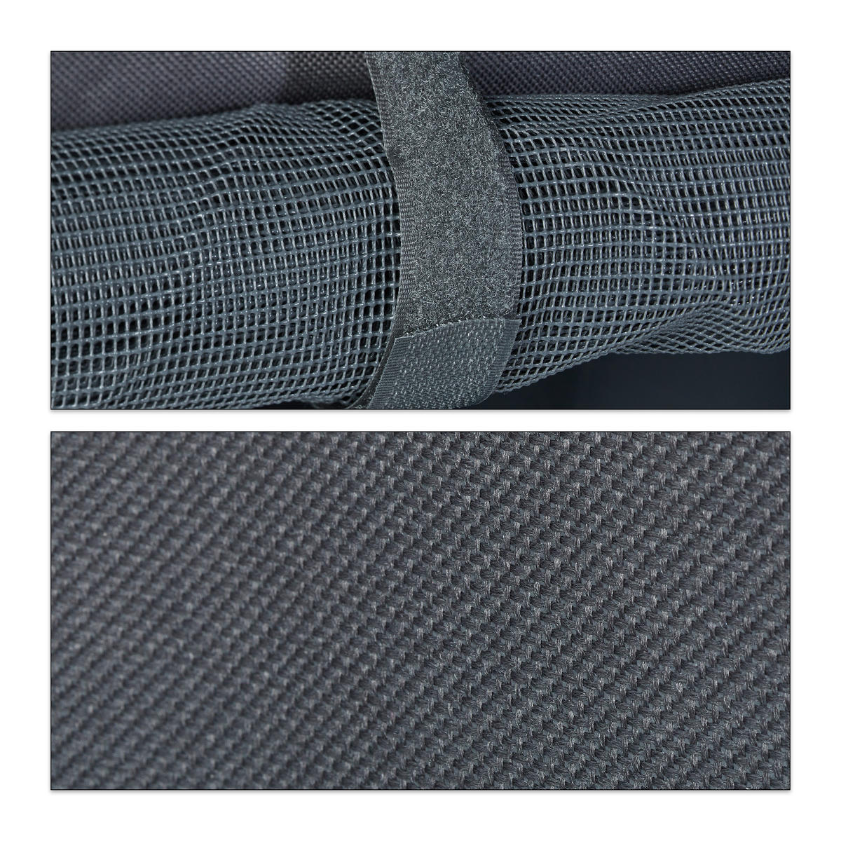 CAMPINGSCHRANK - Grau, Holzwerkstoff/Textil (47.5/87/47.5cm) - Relaxdays