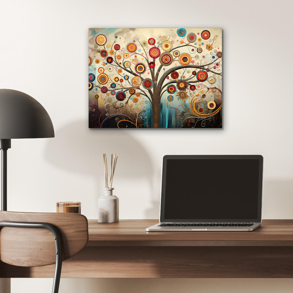KOVOVÝ OBRAZ Strom - Strom života - Farba 40x30 cm - hnedá, kov (40/30cm) - MuchoWow