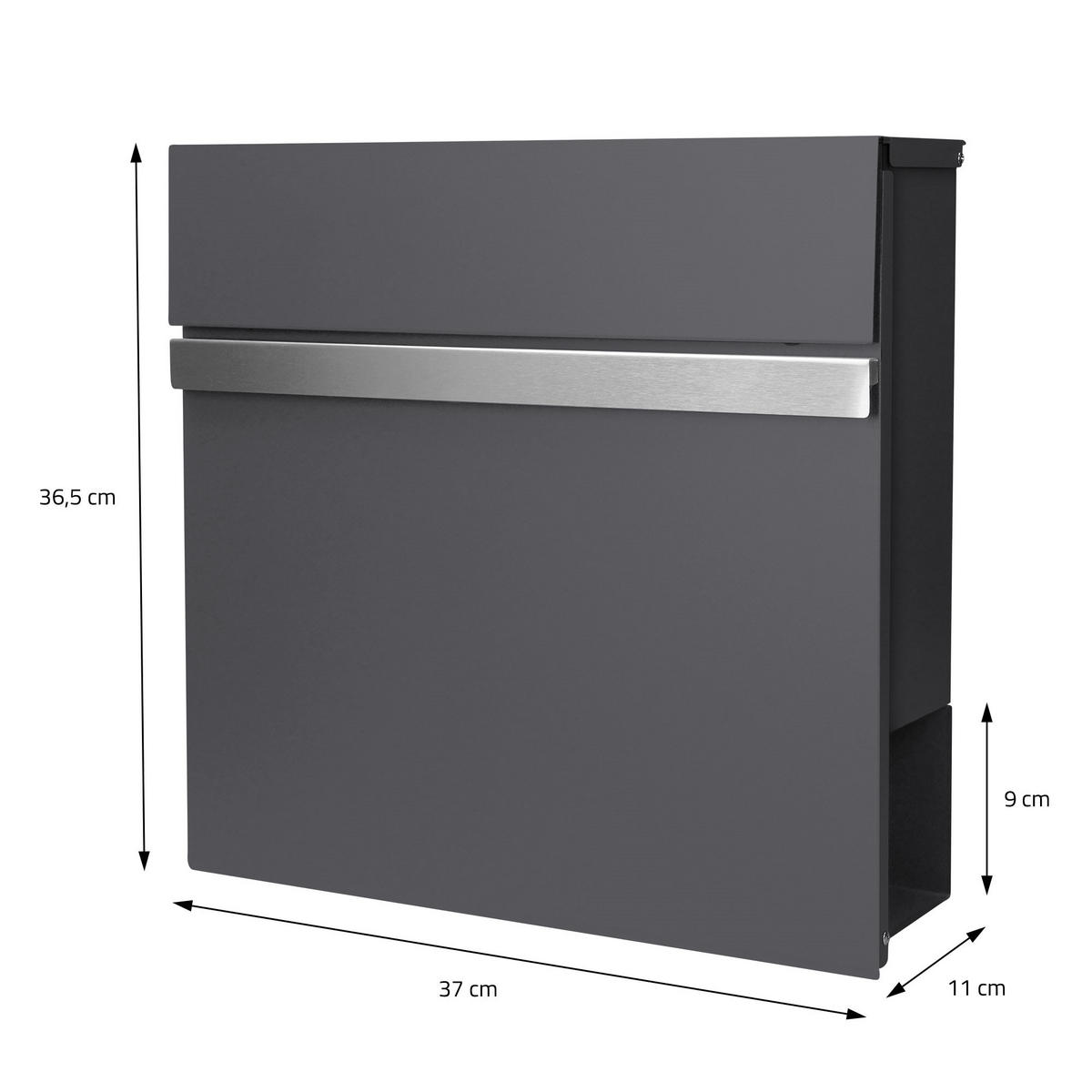 BRIEFKASTEN Anthrazit mit bepflanzbarem Ständer - Anthrazit, Metall (120cm) - ECD-Germany