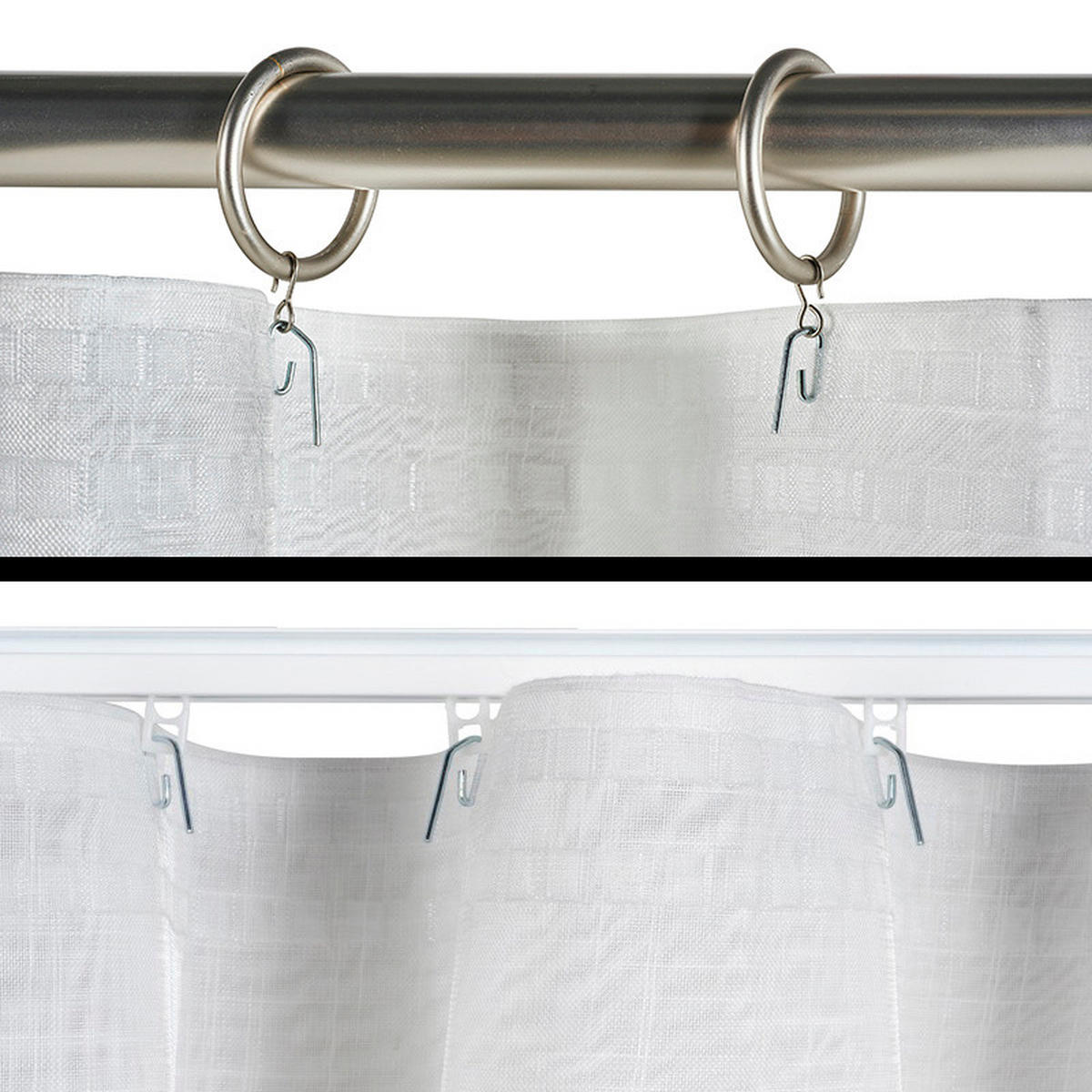 VORHANG MIT KRÄUSELBAND, lichtdurchlässig, Farbe Weiß, 300X300 - Weiß, Kunststoff (300/300cm) - STORESDECO