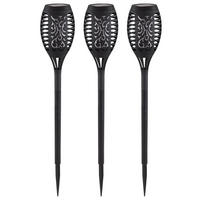 LED AUSSENLEUCHTE Solar Steckleuchte Schwarz 3er Set - Schwarz, Kunststoff (7.5/7.5/49.5cm) - Globo Lighting