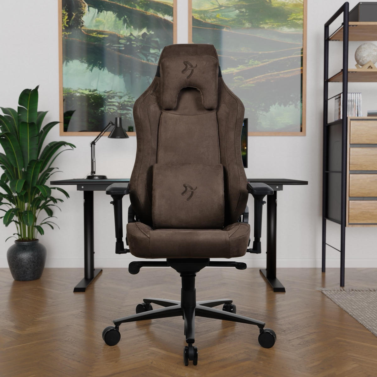 GAMINGSTUHL Vernazza Supersoft™ Stoff Braun - Schwarz/Braun, Textil/Metall (68/135/50cm) - Arozzi