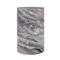 COUCHTISCH rund Grau Marmoroptik MDF minimalistisches Design - Grau, Holzwerkstoff (30/30/55cm)