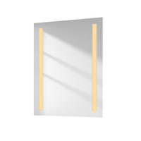 BADSPIEGEL mit Flammschutzfolie und Beleuchtung Rechteckig 80/60 cm - Weiß, Glas (60/3.5/80cm) - EMKE