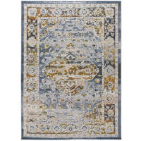 VINTAGE-TEPPICH Blau Springs 154/230 cm - Blau/Beige, Naturmaterialien/Textil (154/230cm) - Atticgo