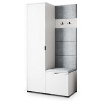 GARDEROBENSCHRANK LORI 95/181/51 cm Modern Weiß - Weiß, Holzwerkstoff (95/181/51cm) - MASSENO