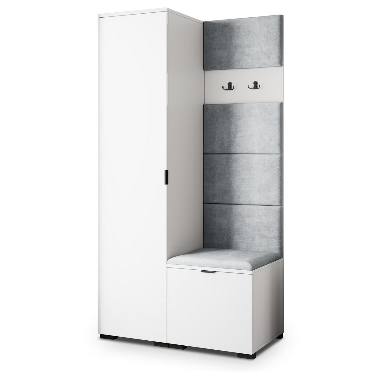 GARDEROBENSCHRANK LORI 95/181/51 cm Modern Weiß - Weiß, Holzwerkstoff (95/181/51cm) - MASSENO