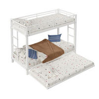 ETAGENBETT 90/200 cm aus Metall mit ausziehbarem Rollbett Weiß - Weiß, Metall (90/200cm) - Modenvie