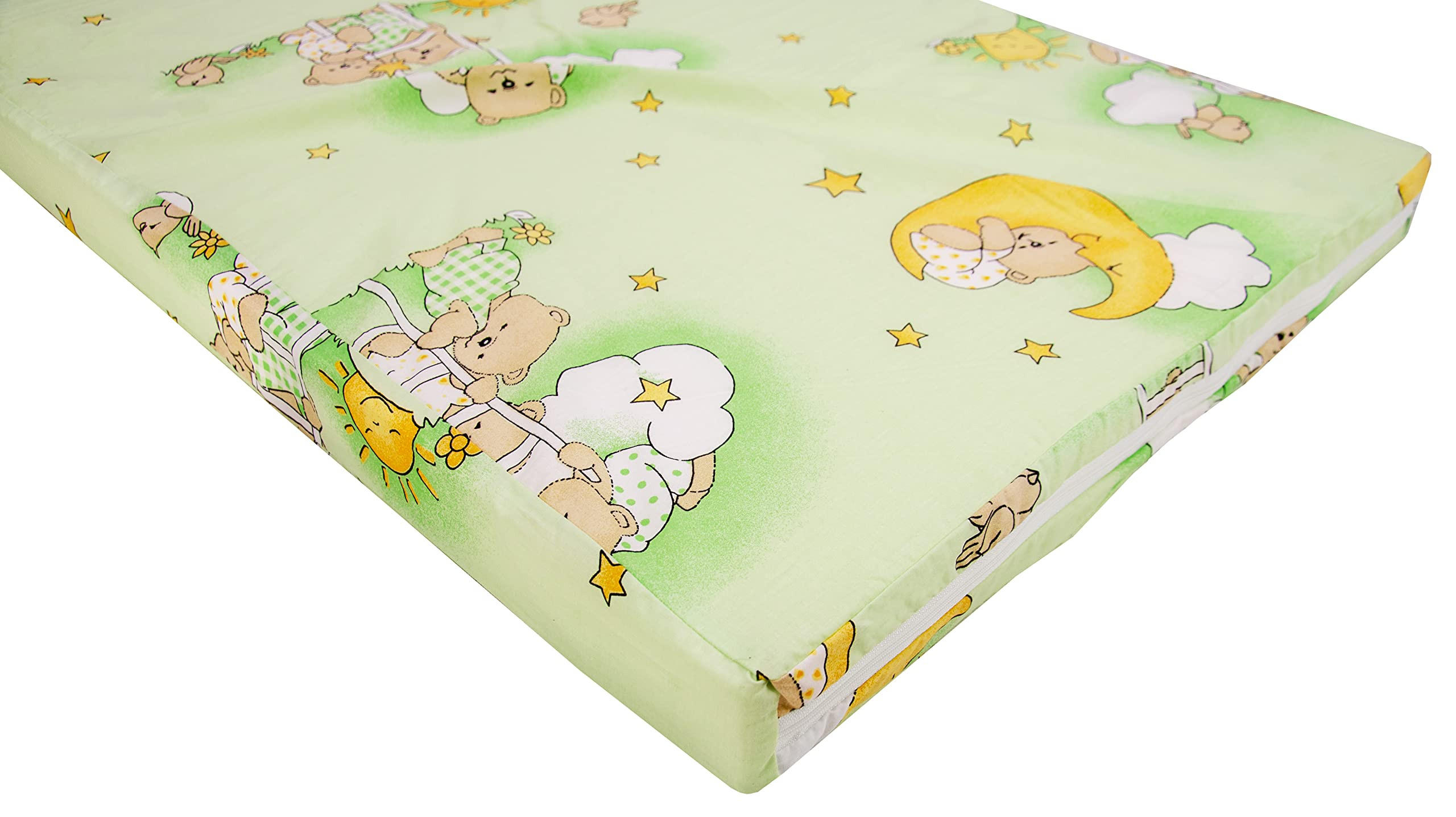 KINDERMATRATZE 60 x 120 cm klappbar, Schaumstoff, Mikrofaserbezug Grün - Grün, Textil - Best for Kids