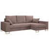 ECKSOFA Dorian Cord Rosa - Goldfarben/Rosa, Textil/Metall (242/138cm) - MKS