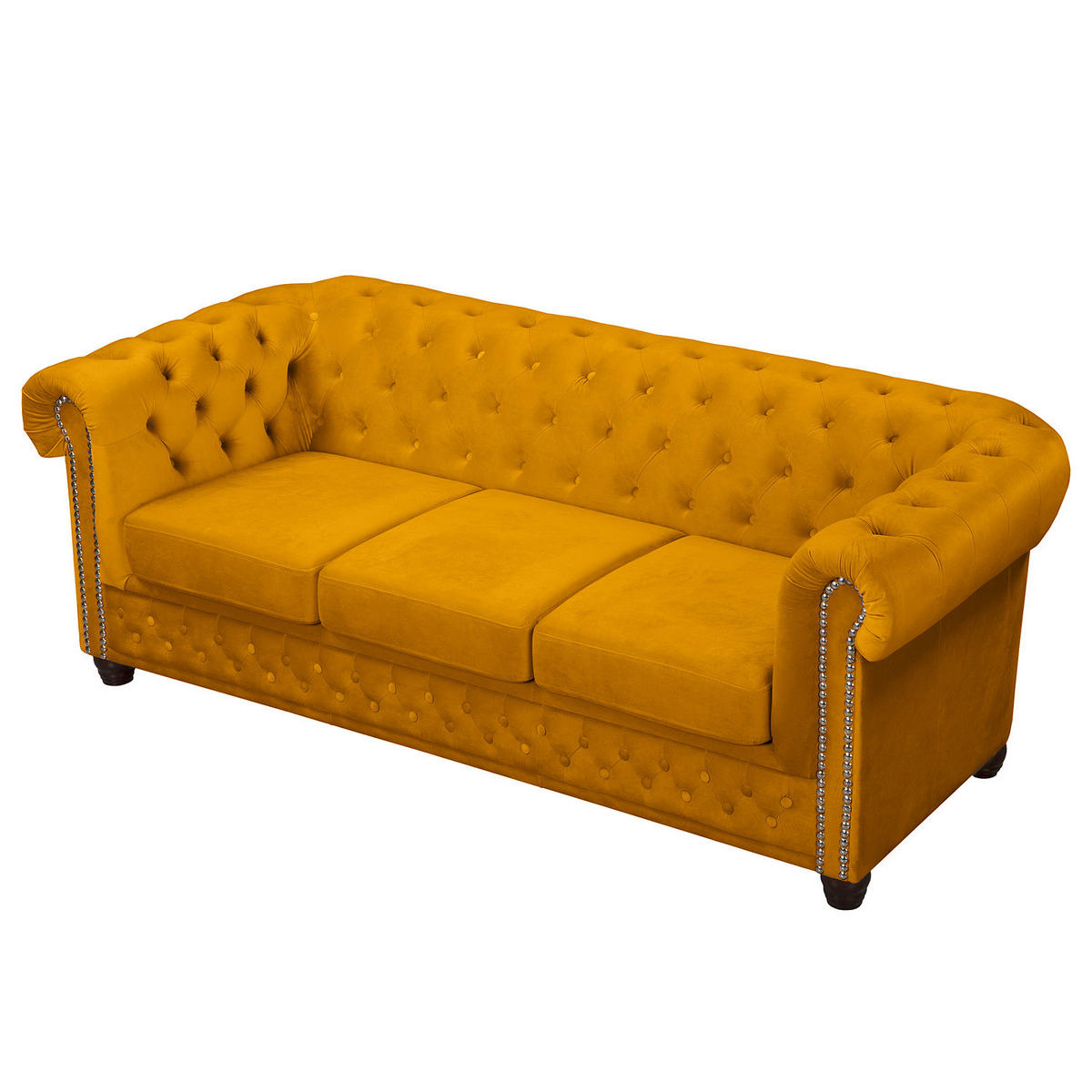 3-SITZER SOFA - Gelb, Textil (203/72/86cm) - home24