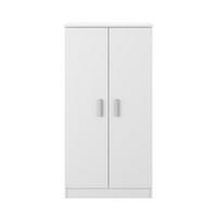 SCHUHSCHRANK 2 Türen (30 Paar) Zapateros - H108cm - Weiß, Holzwerkstoff (36/108/55cm) - Calicosy