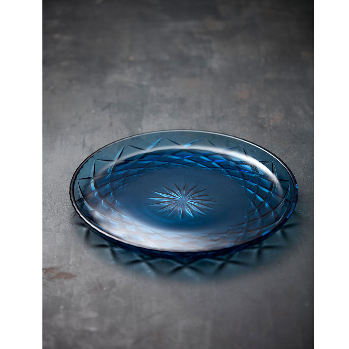 SERVIERPLATTE Sorrento, Glas, Blau, 30 cm - Blau, Glas (30.5/3.5/30.5cm) - Lyngby Glas