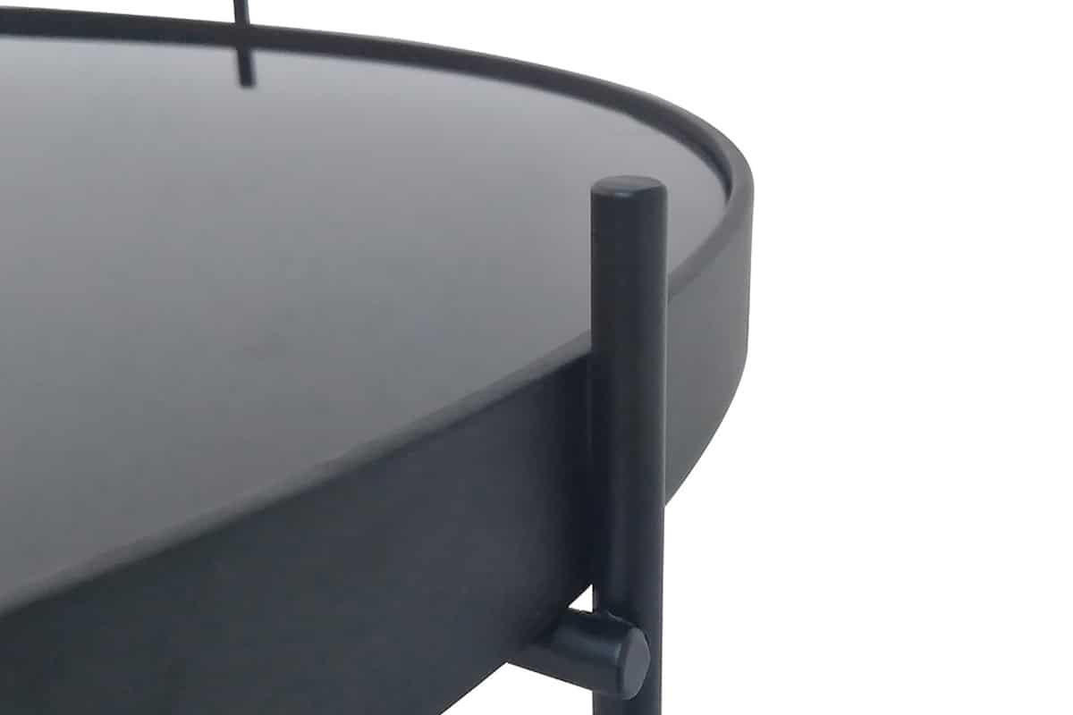COUCHTISCH ELEGANCE rund Schwarz 38cm - Schwarz/Braun, Glas/Metall (38/38/43cm) - riess-ambiente