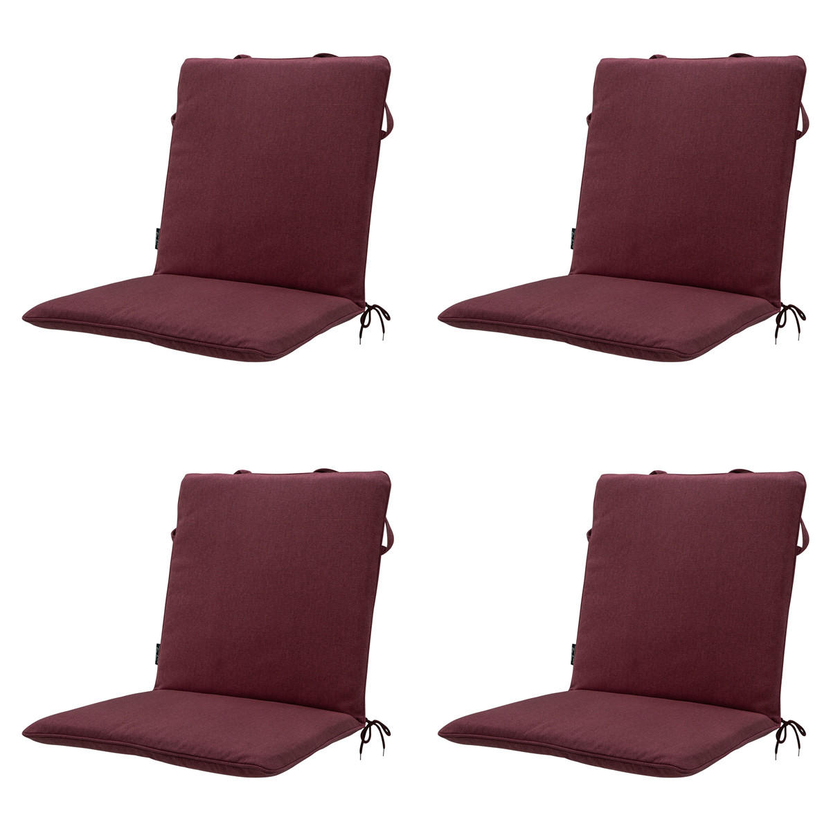 GARTENSTUHLKISSEN Canvas 97/49 cm 4er-Set - Dunkelrot, Textil (49/6/97cm) - Madison