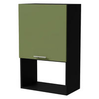MIKROWELLENUMBAUSCHRANK Brerra W4MK/60 Schwarz / RAL 6025 farngrün Matt 60 /32,5 / 96cm - Schwarz/Grün, Holz/Holzwerkstoff (60/96/32.5cm) - Feldmann-Wohnen