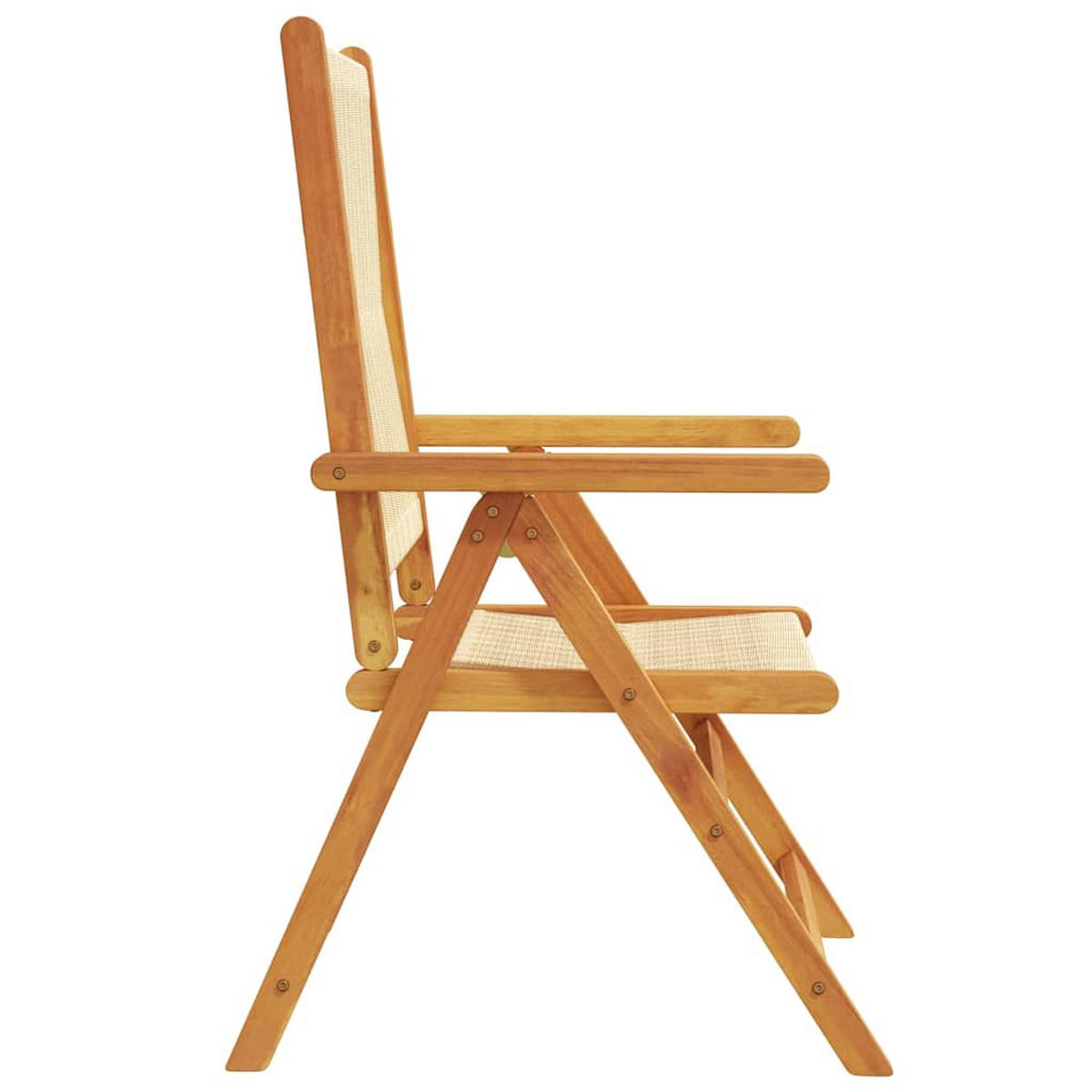 GARTENSTUHL Verstellbar 4er Set Beige Massivholz Akazie - Beige, Holz (57/109/70cm) - vidaXL