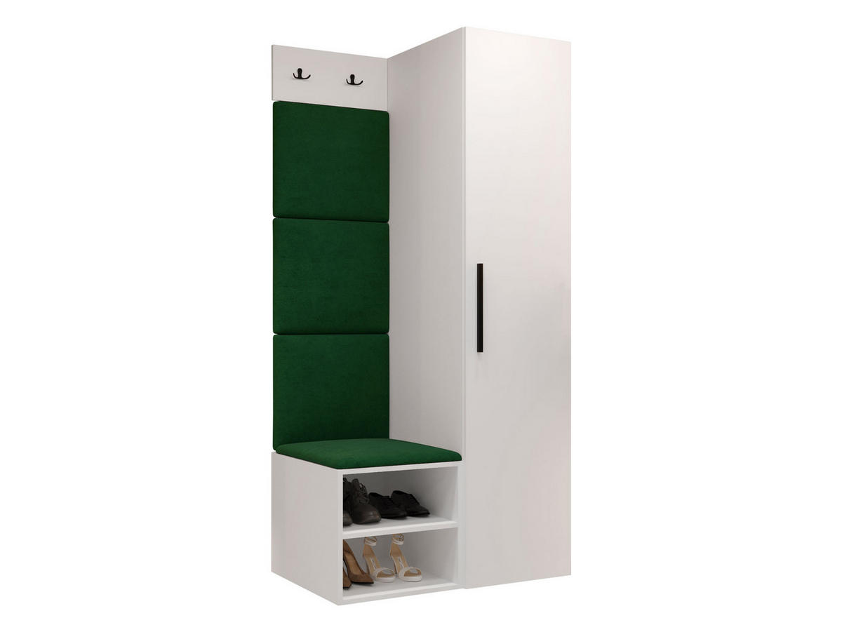 GARDEROBEN-SET Medi III - Schwarz/Weiß, Holzwerkstoff/Kunststoff (40/191/50cm) - MIRJAN24