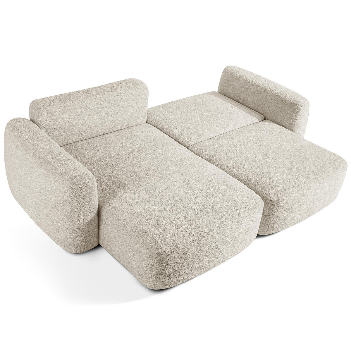 ECKSOFA links ELOSA - Weiß, Holz/Textil (245/165cm) - KONSIMO®