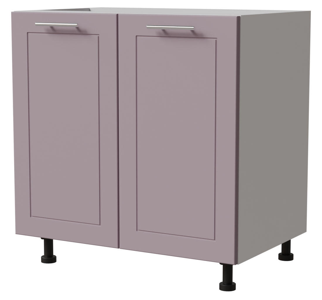 UNTERSCHRANK Bari D11/80 Weiß / RAL 4009 pastellviolett 80 / 50 / 82cm - Violett/Weiß, Holz/Holzwerkstoff (80/82/50cm) - Feldmann-Wohnen